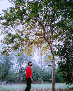 Full length of man standing in park