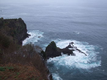 High angle view of sea