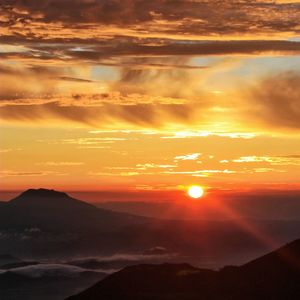 Scenic view of landscape against sky during sunset