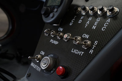 Microlight ultralight aircraft inside autogyro instrument panel