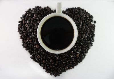 Directly above shot of coffee cup on table