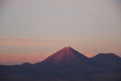 Scenic view of mountains at sunset