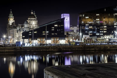 Illuminated city at night