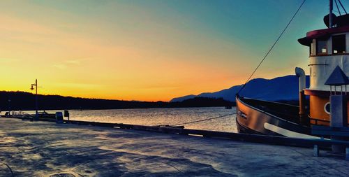 Scenic view of sea at sunset