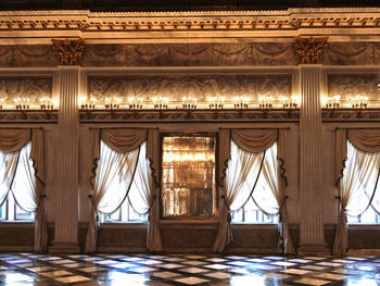 Interior of illuminated building