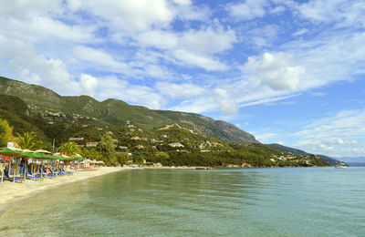 Ipsos beach in corfu a greek island in the ionian sea