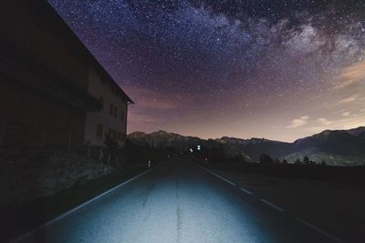 View of road at night