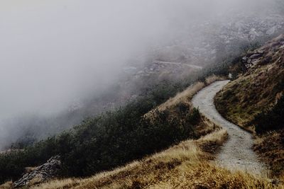 High angle view of mountain range