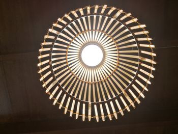 Low angle view of illuminated chandelier