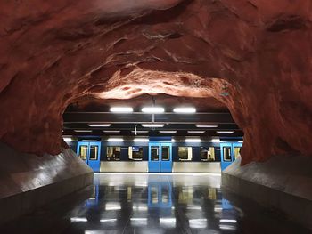 Interior of illuminated building