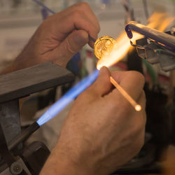 Craftsman making a piece of jewelry