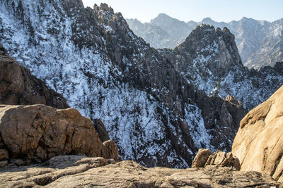 Scenic view of mountains against sky