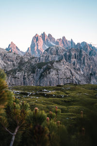 Panoramic view of landscape and mountains against sky