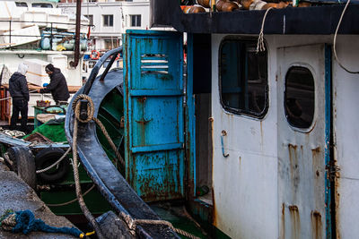 Boat in river at harbor