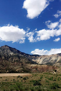 Scenic view of mountains against sky