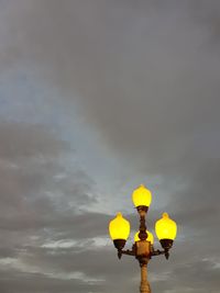 Low angle view of illuminated street light