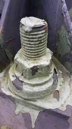 Close-up of stack of rusty metal