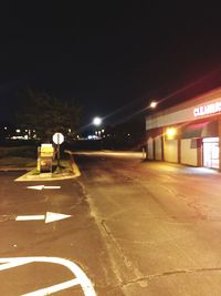 Empty road at night