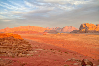 Scenic view of desert against sky