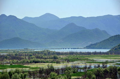 Scenic view of mountains against sky