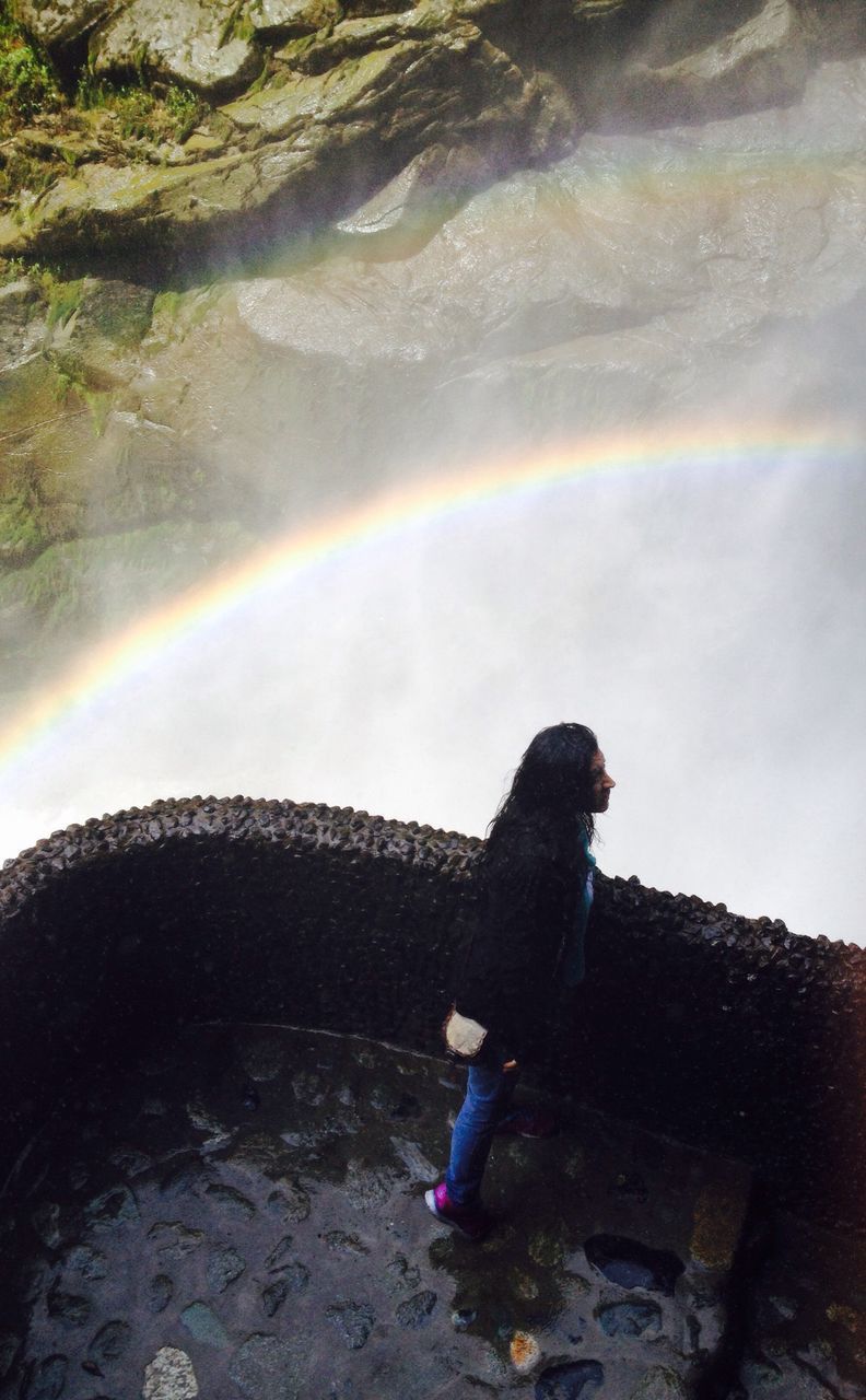 rainbow, tourism, water, multi colored, day, solitude, nature, vacations, outdoors, beauty in nature, tranquility, tranquil scene, scenics, rock formation, natural phenomenon