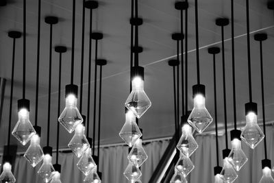 Close-up of illuminated lanterns