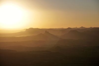 Scenic view of landscape against sky during sunset