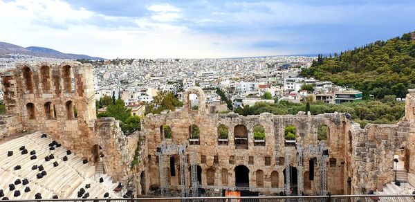 Panoramic view of old building in city