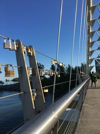Bridge against clear blue sky