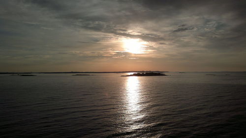 Scenic view of sea at sunset