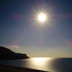 Scenic view of sea at sunset