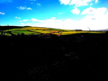 Scenic view of field against sky