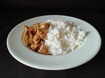 Close-up of breakfast served in plate