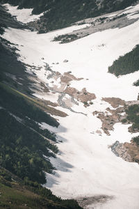 Scenic view of snow covered land