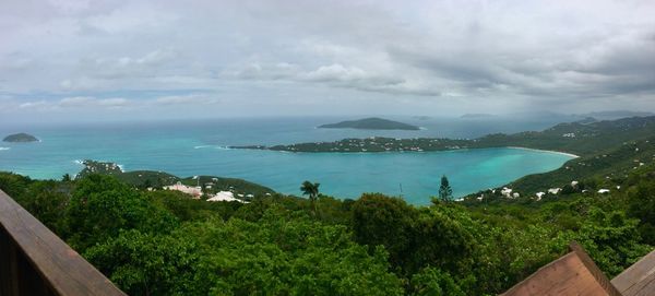 High angle view of sea against sky