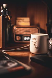 Close-up of coffee on table