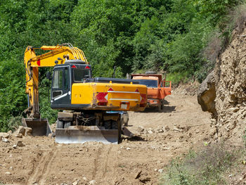 View of yellow construction site