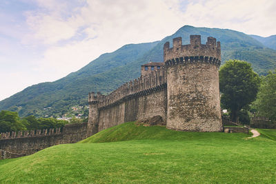 View of fort against cloudy sky