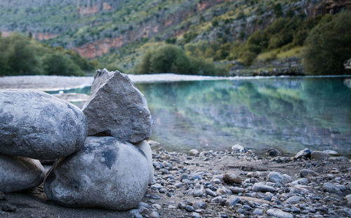 Rocks in sea