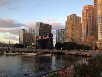 River with city in background