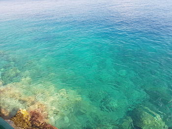 High angle view of rippled sea