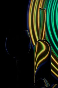 Close-up of multi colored lights against black background