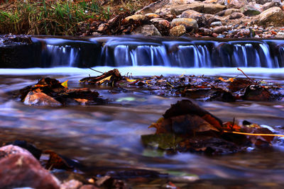 Scenic view of waterfall