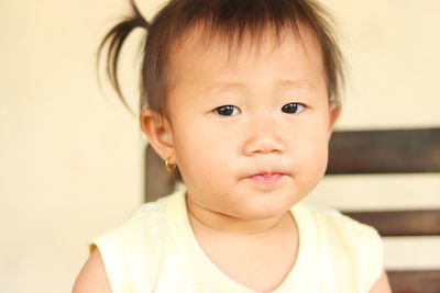 Close-up portrait of cute baby
