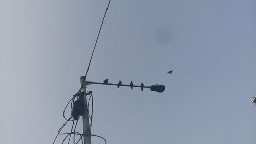 Low angle view of power lines