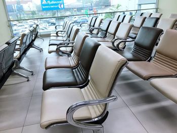 Empty chairs in building