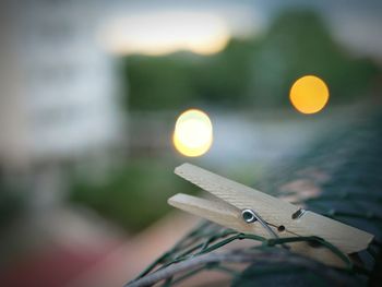 Close-up of clothespin