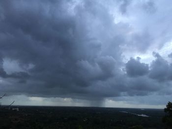 Storm clouds over landscape