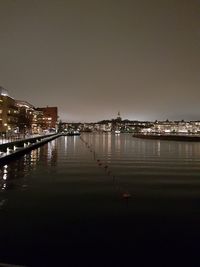 Illuminated city at night