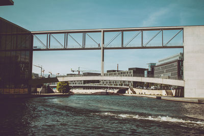 Bridge over river in city